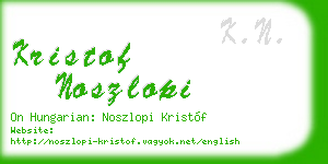 kristof noszlopi business card
